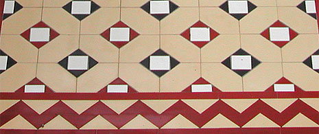 close up of tiled path